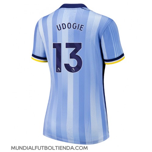 Camiseta Tottenham Hotspur Destiny Udogie #13 Segunda Equipación Replica 2024-25 para mujer mangas cortas